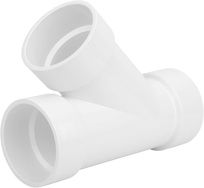 3" PVC 45 Degree Wye DWV Pipe Fittings SCH40 PVC DWV Sanitary Y-TEE Pipe - Image 5