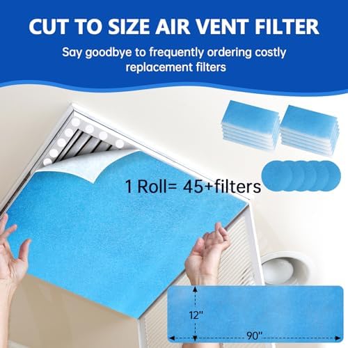 Air Vent Filters 12"x90", 2Roll Cut to Fit Air Filter, MERV 8 Triple Filtration - Image 3