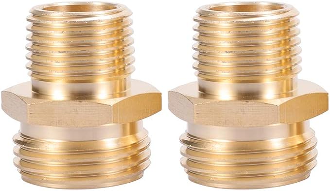 3/4" GHT Male to 1/2" NPT Male Connector, Brass Garden Hose Fitting 2pcs - Image 2