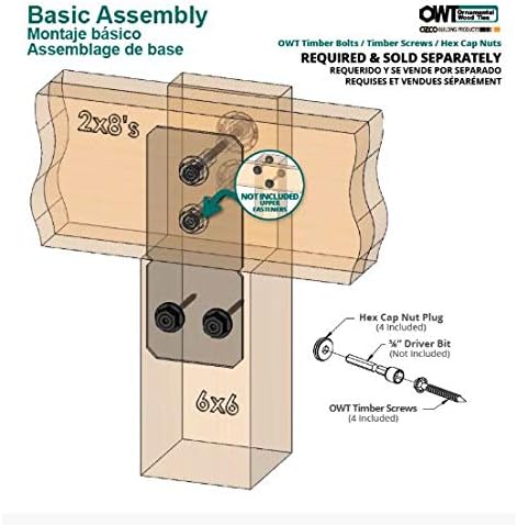 OZCO Ironwood Post to Beam Connector, 2 Pieces, flush mount design - Image 3