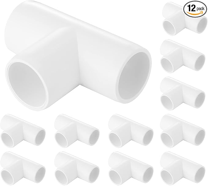 3 Way Tee PVC Fittings, 3/4-inch Furniture Grade Fittings, Tent PVC Connectors by carvedexquisitely
