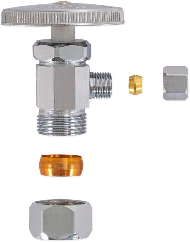 Eastman 1/4 Inch OD Compression x 5/8 Inch OD Compression Multi-Turn Angle Stop - Image 6