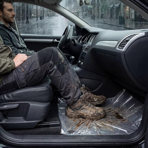 Amylove 24 Inch X 500 ft Carpet Plastic Protection Film, Transparent - Image 6