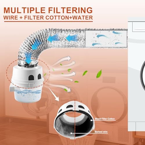 TDIDVKZW Indoor Dryer Vent Kit 4-Inch 8-Ft Filter 3 In 1 by Cenipar - Image 5