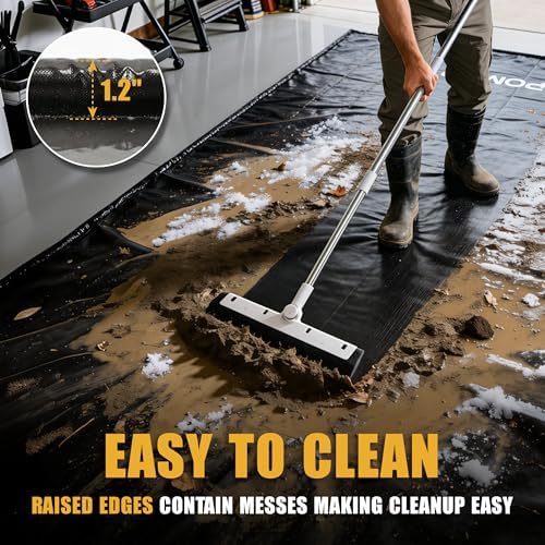Garage Floor Mat 7'9"x16', 610GSM PVC Containment Mat Raised Edge - Image 5