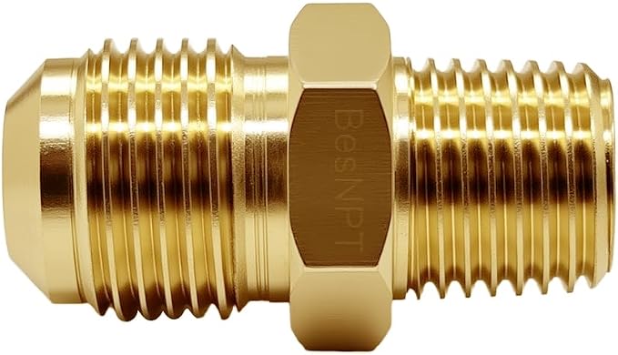 2 Pack Brass 1/4" NPT Male to 3/8" Flare Male Propane Flare Fitting | Propane - Image 6