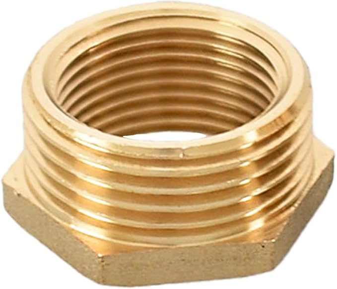Brass Pipe Fitting Reducer Hex Bushing 1/2 NPT Male x 3/8 NPT Female Adapter - Image 3
