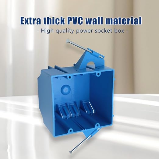 PVC Double Gang New Work Wall Electrical Box, 3 Pack | 32cu; Switch and Outlet - Image 2