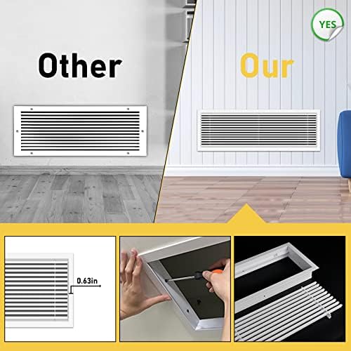 Linear Bar Air Grille 24" X 8", Aluminum Air Supply/Return Grilles, Easy Air - Image 5
