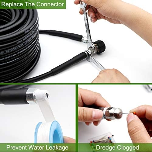 200FT Sewer Jetter Kit for Pressure Washer, 5800PSI Drain Cleaner Hose - Image 5