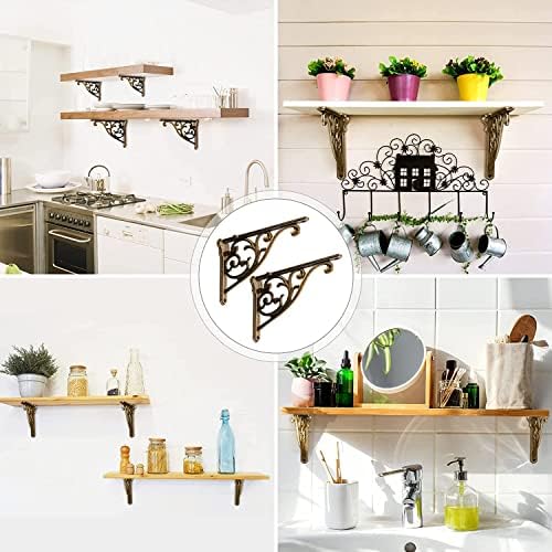 Khtumeware Ornate Decorative Shelf Brackets, 5x3.5 inch Small wall Mounted - Image 4