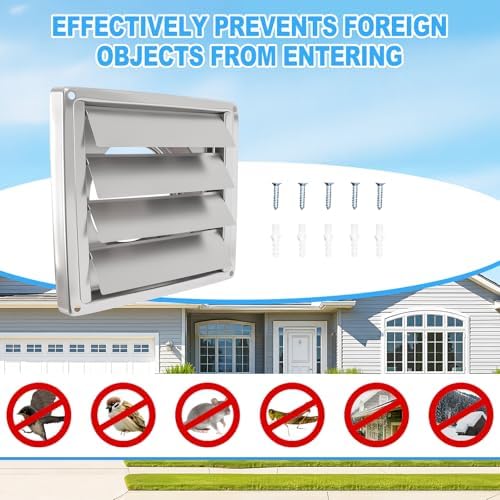 6" Metal Outdoor Dryer Vent Cover, Stainless Steel Exhaust Vent Hood - Image 5