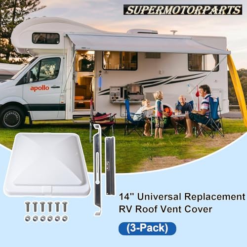 3Pcs Vent Cover for RV Roof Replacement, Enclosed Trailer, Motorhome 14" x 14" - Image 2