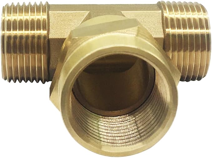 Joywayus 3/4 Inch NPT Brass Pipe Fitting Barstock Tee 3 Way 3/4" NPT Male x - Image 5