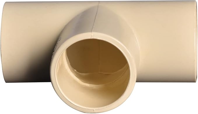 1/2" 10pcs CPVC TEE Pipe Fittings Coupling Adapter Beige | Slip to Slip to Slip - Image 2