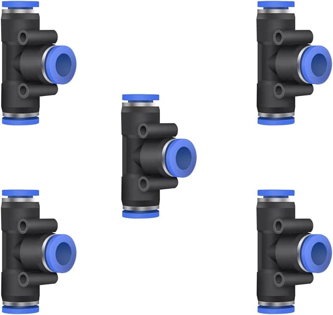 5 Pcs 5mm x 5mm x 5mm Pneumatic T Shaped 3 Way Tube Reducer Connector, Quick by ROZESAZZ