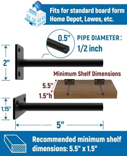 LEOPO 32-Pack 5 inch Floating Shelf Brackets, Hidden Shelf Bracket - Image 2