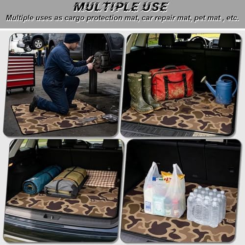 ELEQIN Duck Camo Trunk Mats for Cars SUV Sedan Truck Non Slip Backing Heavy - Image 3