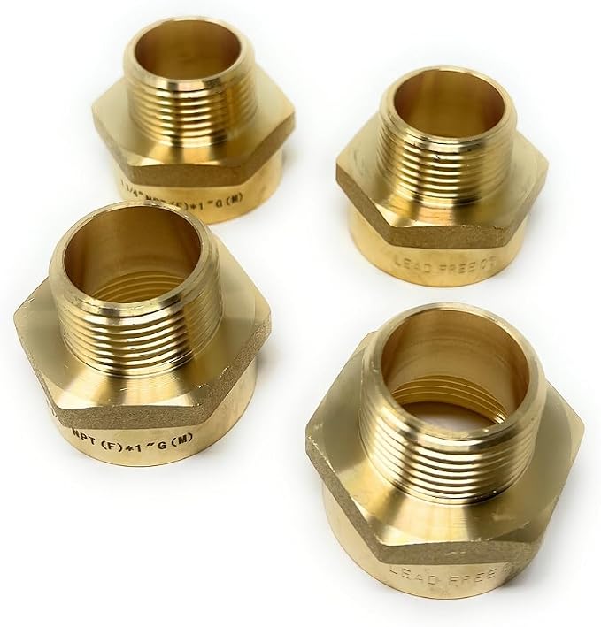 Cascada Lead-Free 1" G Thread Male to 1 1/4" NPT Female Adapter | G Thread Male by CascadaShowers