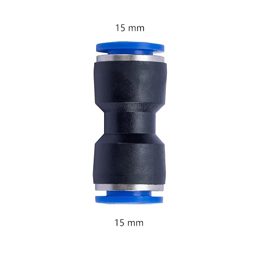 15mm OD x 15mm OD Pneumatic quick Connector Push to Connect fittings Straight - Image 2