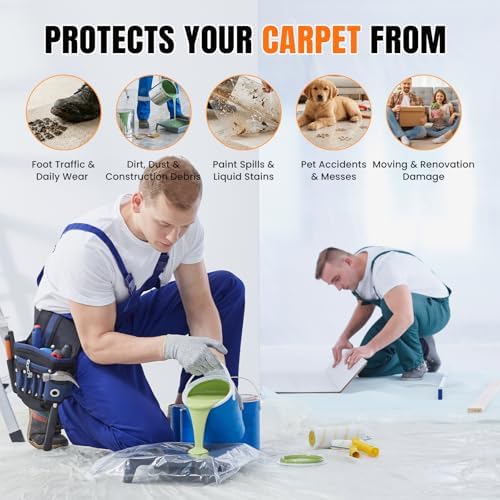 Pack of 2 Rolls 3mil Carpet Protection Film 24" x 200', self-Adhesive Plastic - Image 5