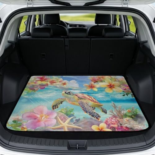ELEQIN Car Trunk Mat, All Weather Cargo Liner Trunk Protection, Tropical Sea by ELEQIN