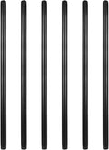 6 Pack 3/4" x 48" Pre-Cut Black Metal Pipe, Industrial Steel Fits Standard by GeilSpace