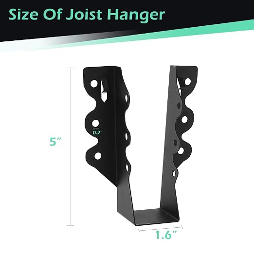 16 Pcs 2"x 6" Joist Hanger|Q235B Carbon Steel | Face Mount Joist - Image 2