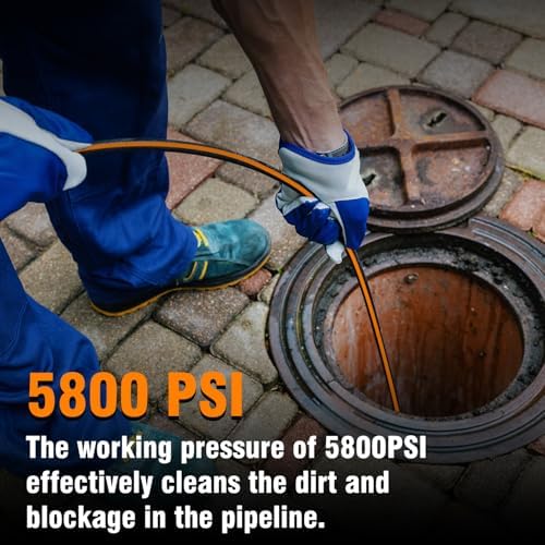 100FT Sewer Jetter Kit for Pressure Washer, 1/4" NPT Corner Drain Cleaner Hose - Image 6