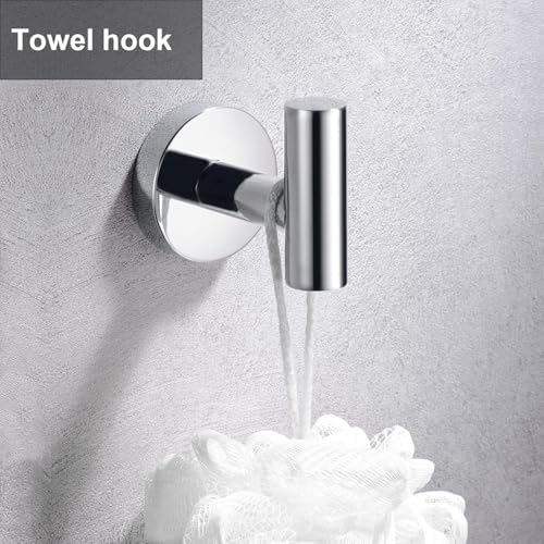 5 Pieces Polished Chrome Bathroom Hardware Accessories Set, SUS304 Stainless - Image 5