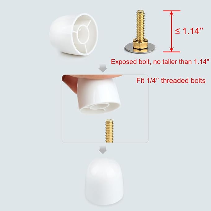 4 Packs Universal Toilet Bolt caps, Toilet Floor Bolt Covers, Toilet Screw - Image 3