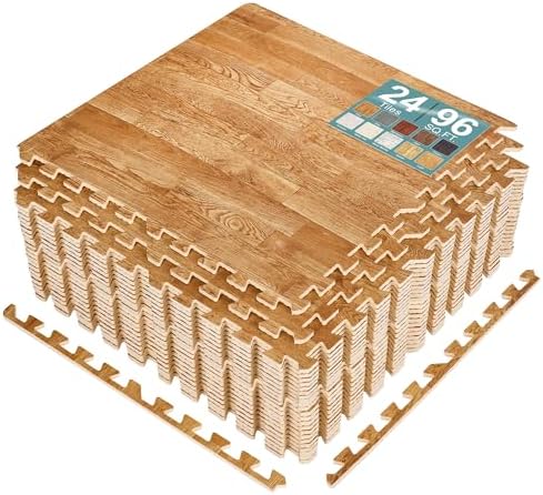 Sorbus Wood Grain Floor Tiles Foam Mat EVA Interlocking Mats Tile 3/8-Inch by Sorbus