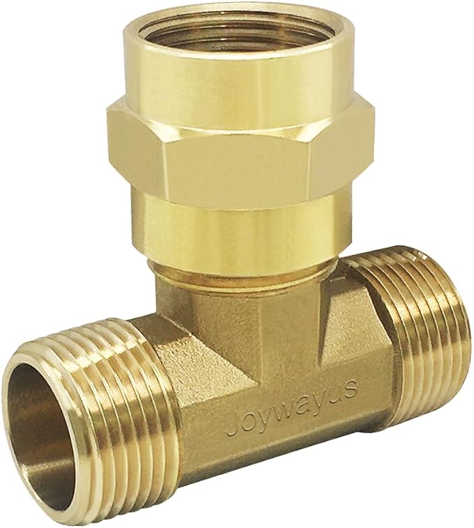 Joywayus 3/4 Inch NPT Brass Pipe Fitting Barstock Tee 3 Way 3/4" NPT Male x by Joywayus
