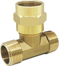 Joywayus 3/4 Inch NPT Brass Pipe Fitting Barstock Tee 3 Way 3/4" NPT Male x by Joywayus