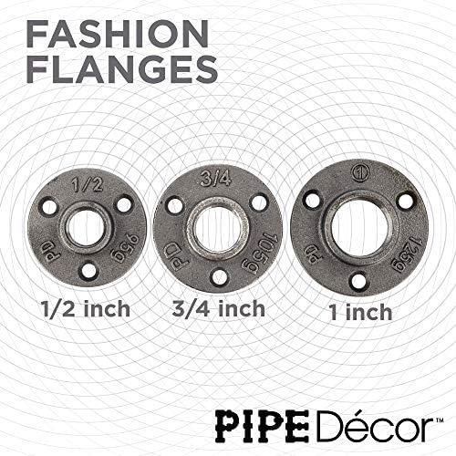 PIPE DECOR 1" Mini Floor Flange Fitting, Malleable Iron, Fits One Inch Diameter - Image 5