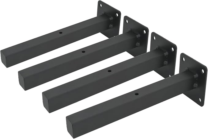AddGrace Industrial Black Shelf Brackets 8 Inch L Brackets by AddGrace