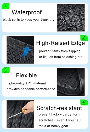 All Weather TPO Cargo Liners Trunk Mats Custom-fit - Image 5