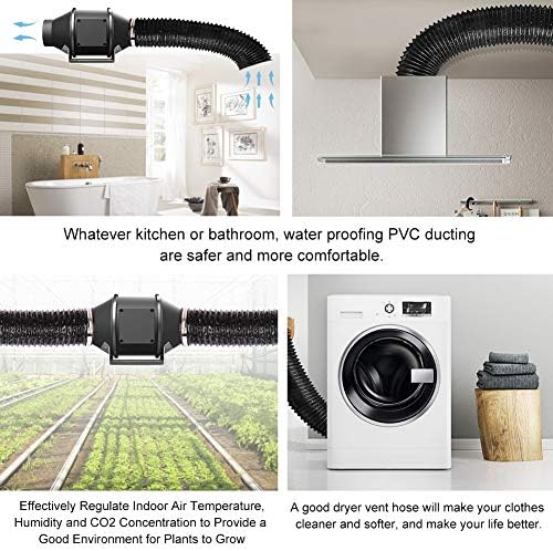 Omont Dryer Vent Hose 4 Inch 10FT Flexible Dryer Ducting Tube Air Duct Aluminum - Image 7