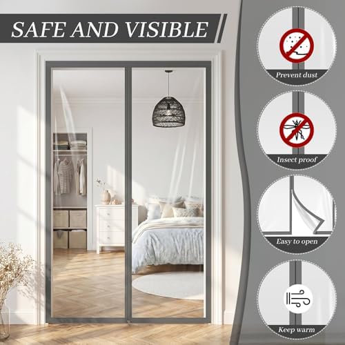 Amylove Zipper 60" x 102" Dust Barrier Door Temporary Wall Kit, 5 x 8.5 Ft - Image 5