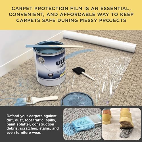 Dura-Gold Carpet Protection Film, 36-inch x 200-foot Roll, Self-Adhesive Plastic - Image 4