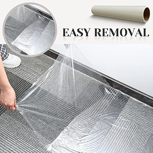 Amylove 48 Inch X 500 ft Carpet Plastic Protection Film, Transparent - Image 3