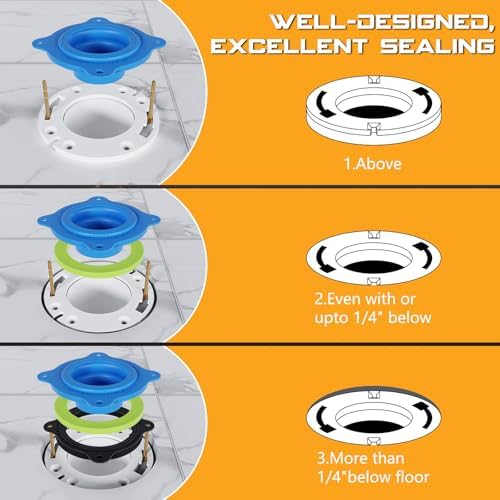 Wax-Free Toilet Seal for 3 and 4 Inch Drains, 1 Pack - Image 2