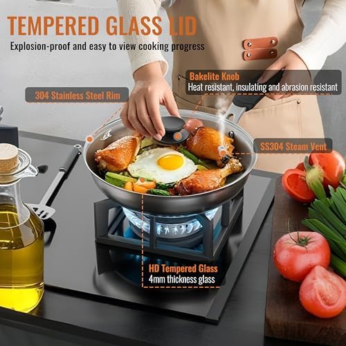 Tempered Glass Lids for Pots and Pans, Cast Iron Skillet Lid 10.5 Inch - Image 2