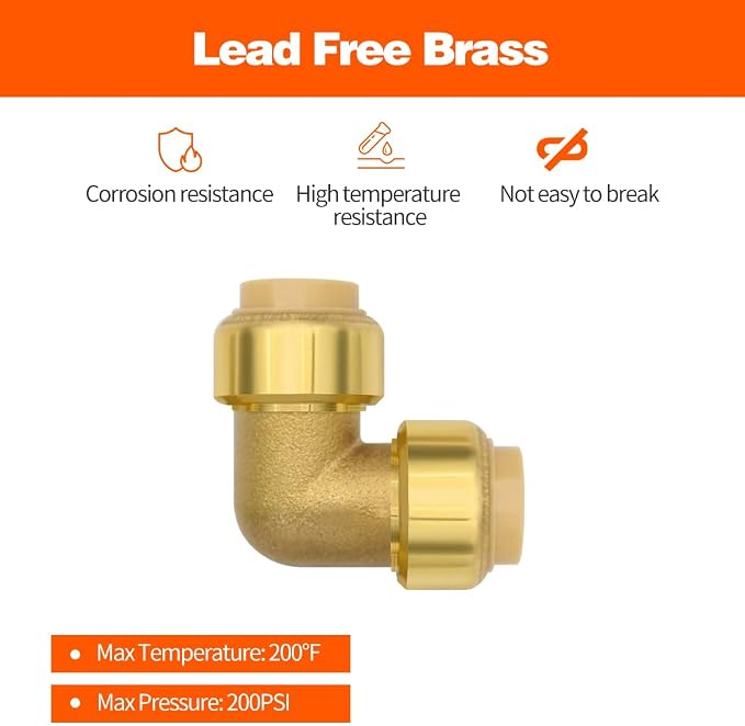 6 Pack 1/2" Pushfit Elbow Fittings - Image 4