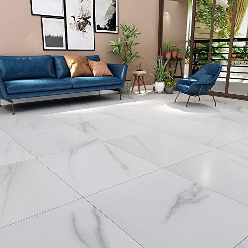 Livelynine Peel and Stick Floor Tile Stickers Waterproof Vinyl Flooring White - Image 2