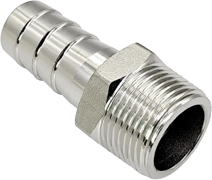 Stainless Steel Hose Barb Fitting 1" Hose Barb to 1" NPT Male Thread Connector - Image 3
