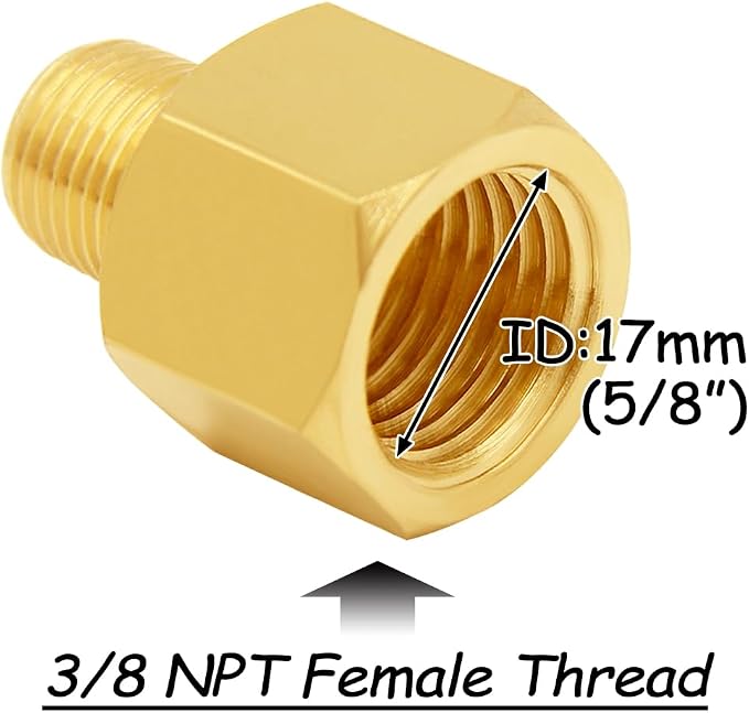 Uenede Brass 3/8" NPT Female to 1/4" NPT Male Reducer Adapter - Image 2