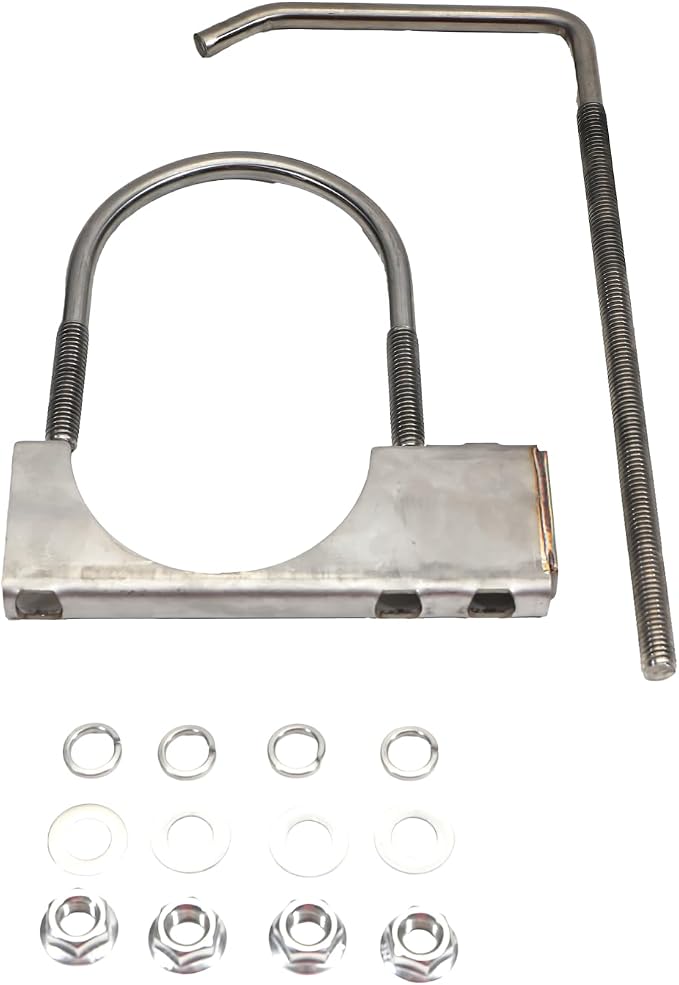 4 Pcs 3" Exhaust Clamp with Hanger, Heavy Duty Exhaust Hanger with Clamp - Image 3