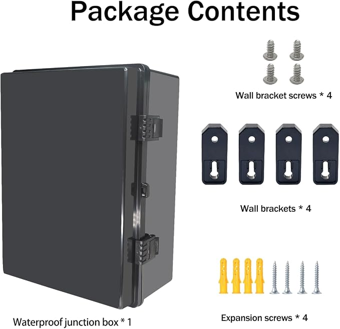 Junction Box, Hinged Black Cover IP67 Waterproof ABS Project Box - Image 6