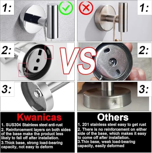 5 Pieces Polished Chrome Bathroom Hardware Accessories Set, SUS304 Stainless - Image 6